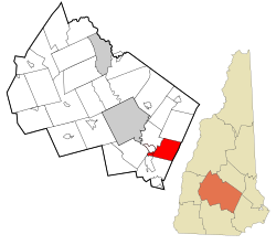Merrimack County New Hampshire incorporated and unincorporated areas Allenstown highlighted